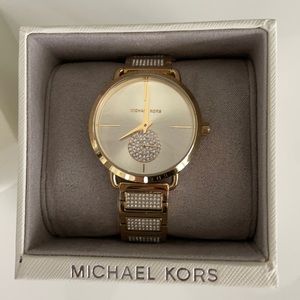 Michael Kors BNIB Portia Gold Tone Rhinestones Watch